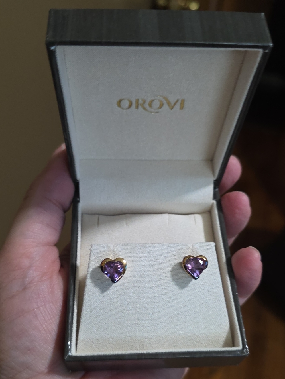 Purple Heart Stud Earrings
